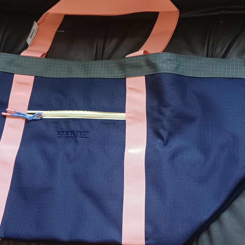 PINK Victoria's Secret Navy and Pink Tote Bag